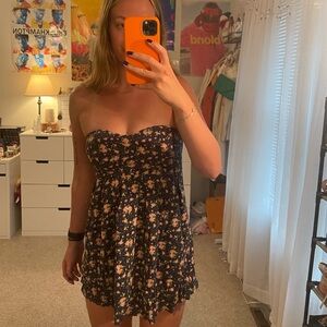 Floral Strapless Mini Dress